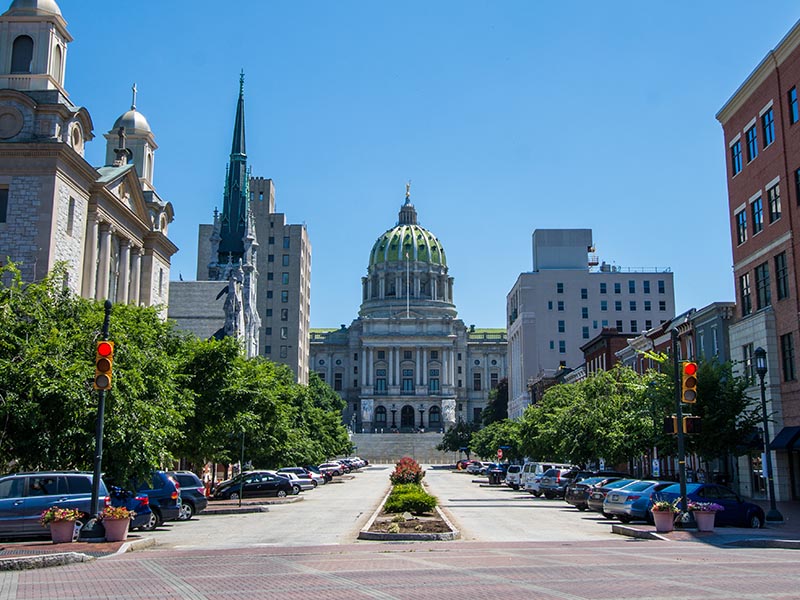 Historic Buildings Surrounding the Pennsylvania State Capitol in